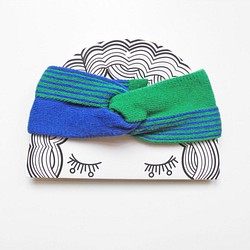 【新品】法式手工髮帶-寶藍/墨綠 第1張的照片
