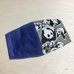 KIDS夏マスク パンダ　麻 1枚目の画像