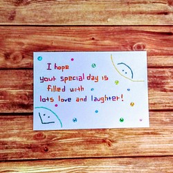 【お祝い・記念日】紙刺繍メッセージカード(特別な日　ふんわり) 1枚目の画像