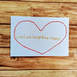 【結婚·激励】紙刺繍メッセージカード(幸せになろう！) 1枚目の画像