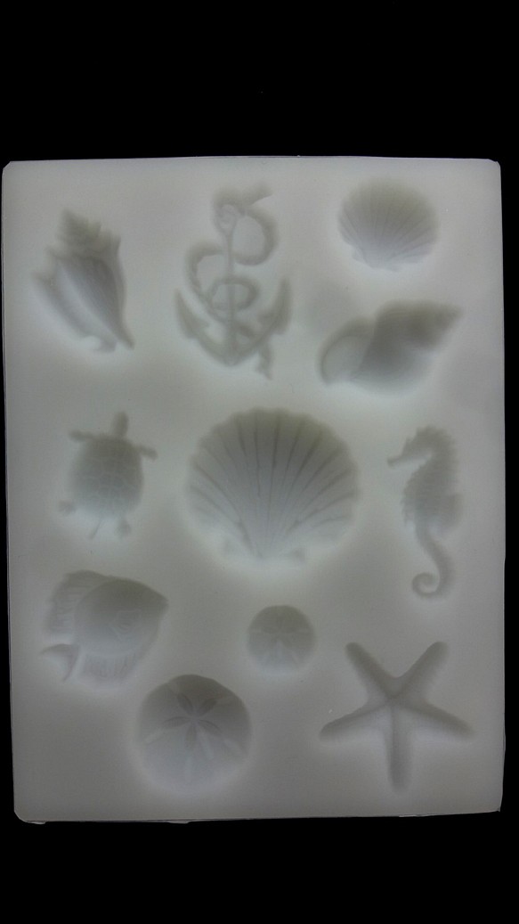 11種矽膠模具★貝類海星海貝殼★蠟燭黏土手工皂 第1張的照片