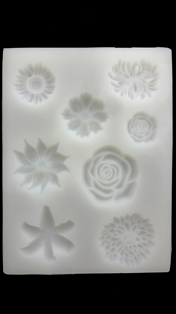 8種矽膠模具★花花山茶玫瑰★蠟燭粘土肥皂手工製作 第1張的照片