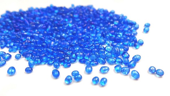 玻璃粒10g ★ 藍色 ★ 極光種子 ★ 樹脂封裝材料/玻璃/沙邦球/碎玻璃 第1張的照片