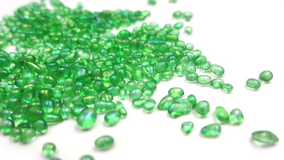 玻璃粒10g★綠色★極光種子★樹脂封裝材料/玻璃/沙邦球/碎玻璃 第1張的照片