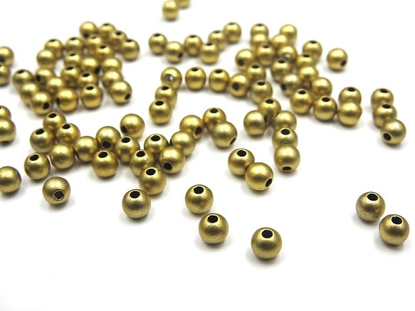 啞光珠6毫米約100顆★黃金★墊片丙烯酸珠 第1張的照片