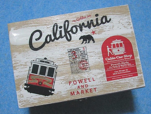 木製小物入れ　カリフォルニア　サンフランシスコ　西海岸 1枚目の画像