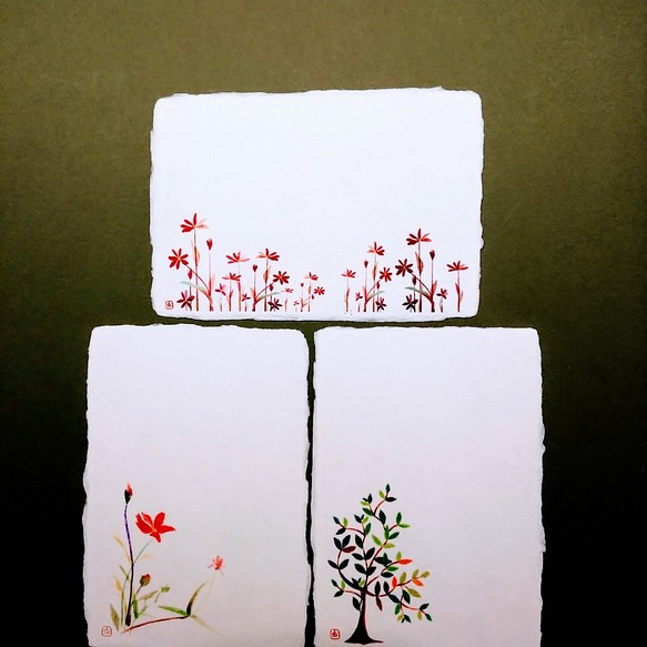 和紙のポストカード　3枚セット 1枚目の画像