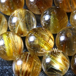 天然石✿高品質ゴールドルチルクォーツ ラウンド約7.5～7.8mm☆4粒 1枚目の画像