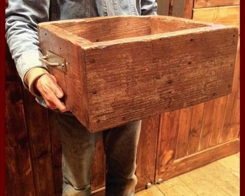数量限定 OWB-40 古材 ボックス アイアン 木箱 収納 取手 多目的