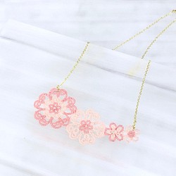【訂製】櫻花蕾絲 項鍊 桜の花 Sakura Cherry Blossom Necklace 第1張的照片