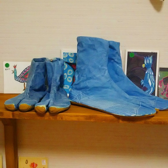 [定做] 靛藍染色分趾襪 * Jikatabi / 農事 / 節日鞋 / 忍者鞋 第1張的照片