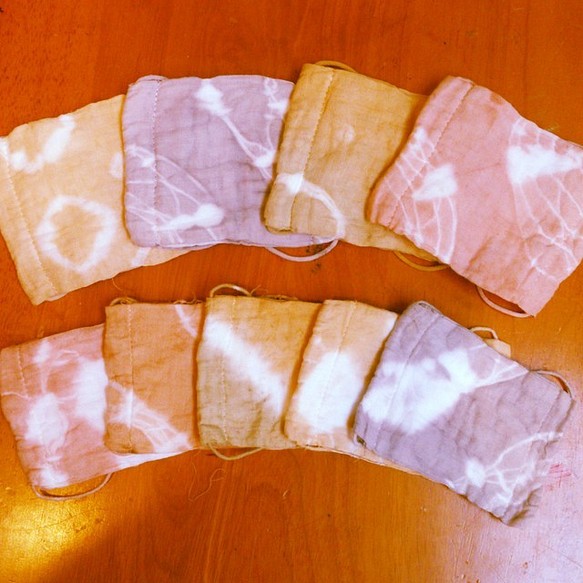 【sale】草木染め子供用マスク6つセット 1枚目の画像