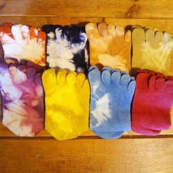 [特賣]植物染色絲癮五指襪/冷棍/國產 第1張的照片