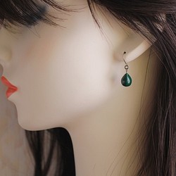 漆滴（綠色）-耳環耳環-/滴URUSHI（綠色）-耳環- 第1張的照片
