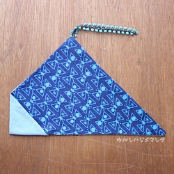 可逆印章袋（天藍色×蝴蝶） 第1張的照片