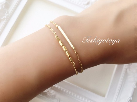 gold metalbeads bracelet 1枚目の画像