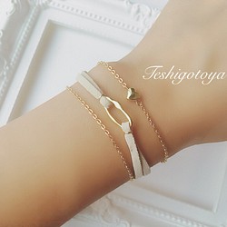 14KGF mini heart bracelet 1枚目の画像