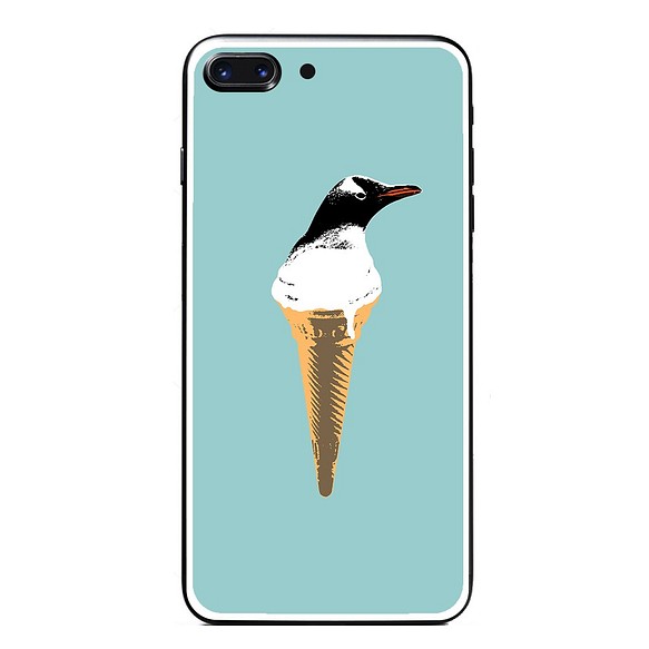 [強化ガラス仕上げ iPhone ケース] cool biz penguin 1枚目の画像
