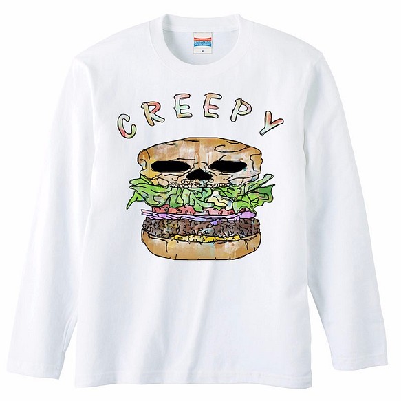 [ロングスリーブTシャツ] Creepy hamburger 1枚目の画像