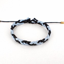 LIULIUYA [ED]サーフクラシックダブルロープ織ブレスレットの色（パウダーブルーブラック部） 1枚目の画像