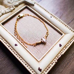 LIULIUYA【幸福】鋯石黃銅設計款手環 (經典鍊) 第1張的照片