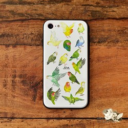 鋼化玻璃手機殼 iPhone12 iPhone 12 Pro Max Rosy Lovebird Gathering Bird 第1張的照片