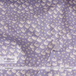 swaaaaan -lavender (CO912464 C) ダブルガーゼ【コトリエンヌ生地】 1枚目の画像