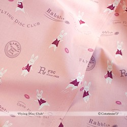 Flying Disc Club -pink (CO119562 E)【コトリエンヌ生地】 1枚目の画像
