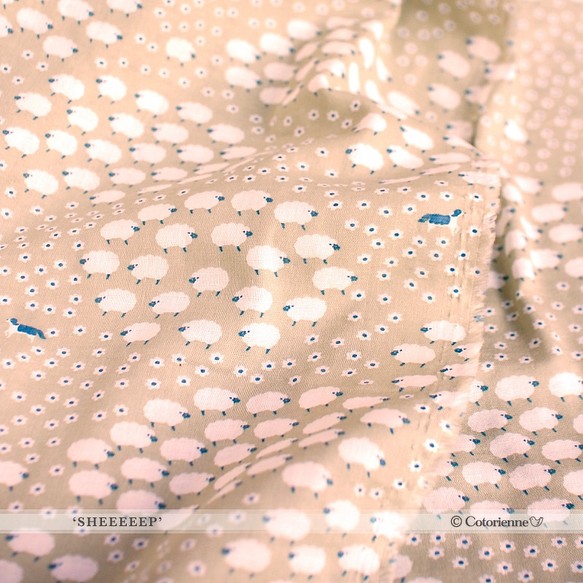'SHEEEEEP'-sand beige (CO912400 K) *1M単位/ダブルガーゼ生地 1枚目の画像