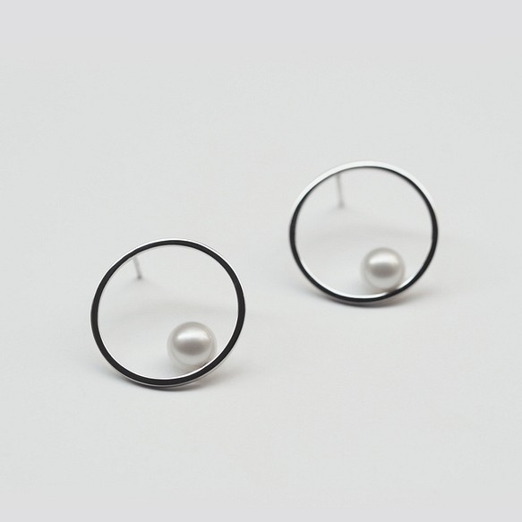 Circle inner pearl pierce (SV925) 1枚目の画像