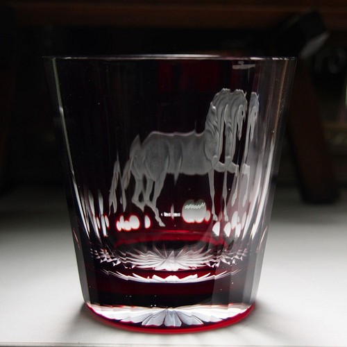 切子ロックグラス「馬」銅赤 グラス 自由工房 通販｜Creema(クリーマ)