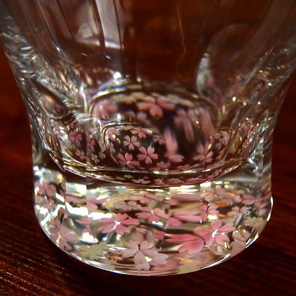 切子ロックグラス「桜」 1枚目の画像