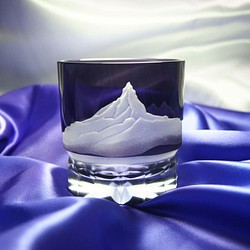 切子ロックグラス「紫マッターホルン」 1枚目の画像