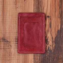Himeji Horse 皮革證件套 通行證 手揉收縮加工酒紅色禮物 JAK016 第1張的照片