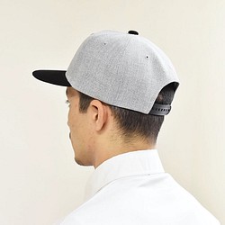 平面遮陽帽 6 面板皮革標籤可調節帽子灰色 KA001 第1張的照片