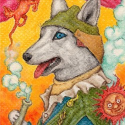 『錬金術師ゼペック』（犬のパステル画） 1枚目の画像