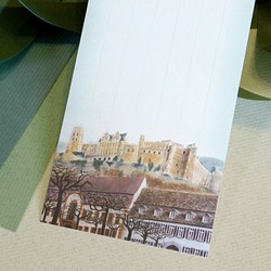 水彩画一筆箋012「丘の上の古城」25枚 1枚目の画像