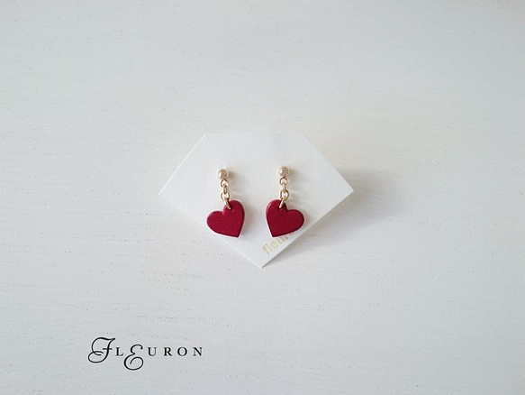 Small Heart Earrings（釘狀耳環）◆B Dye finish◆ 第1張的照片