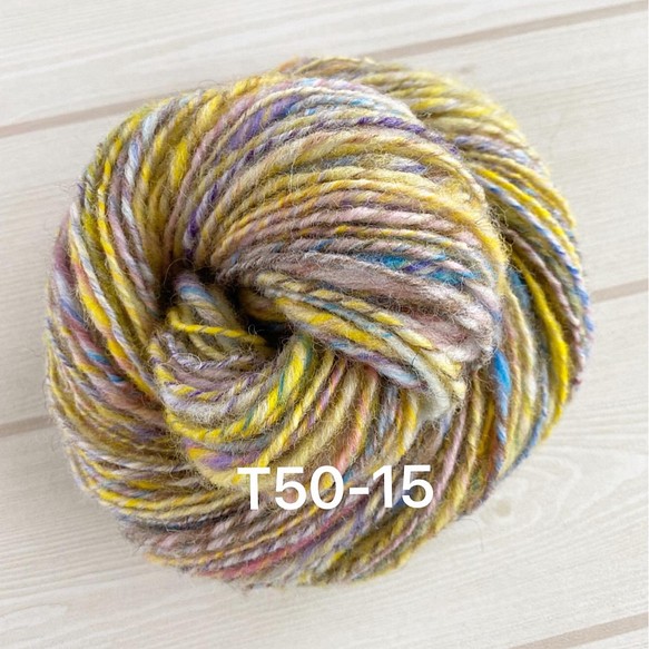 手紡ぎ糸(単糸)50g T50-15 1枚目の画像