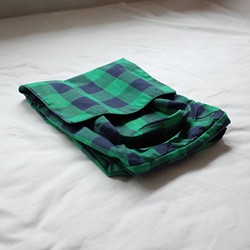綠格子棉布包 第1張的照片