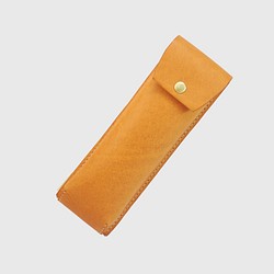 日式筆袋 真皮手縫 (黄褐色) 第1張的照片