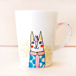 マグカップ（猫pink+blue） 1枚目の画像
