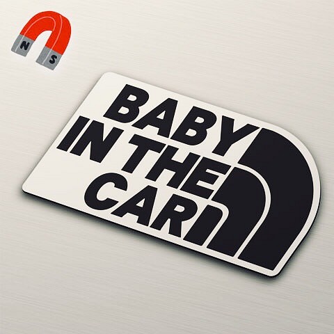 【マグネット】BABY IN CAR:レインボーデザイン 1枚目の画像