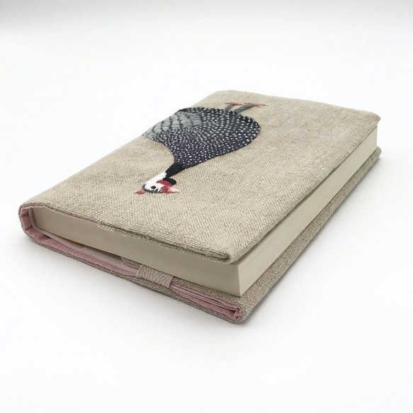 ホロホロ鳥の刺繍文庫本カバー 7枚目の画像