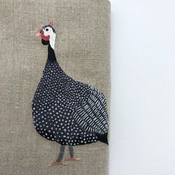 ホロホロ鳥の刺繍文庫本カバー 9枚目の画像