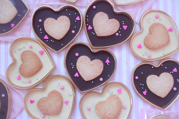 【期間限定】【卵不使用】バレンタインクッキー ハートチョコクッキー  選べる5枚セット 1枚目の画像