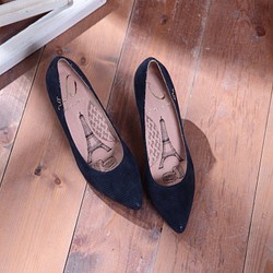 Cinderella-品牌沉靜藍-尖頭真皮高跟鞋 第1張的照片