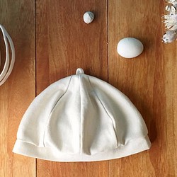 貝雷帽|白色棉質針織茄克貝雷帽灰白色 第1張的照片