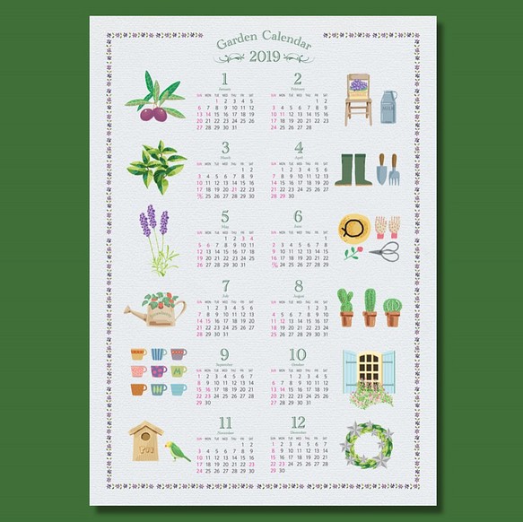 ガーデンカレンダー 一枚もの 22年度版 カレンダー めでた屋本舗 通販 Creema クリーマ ハンドメイド 手作り クラフト作品の販売サイト