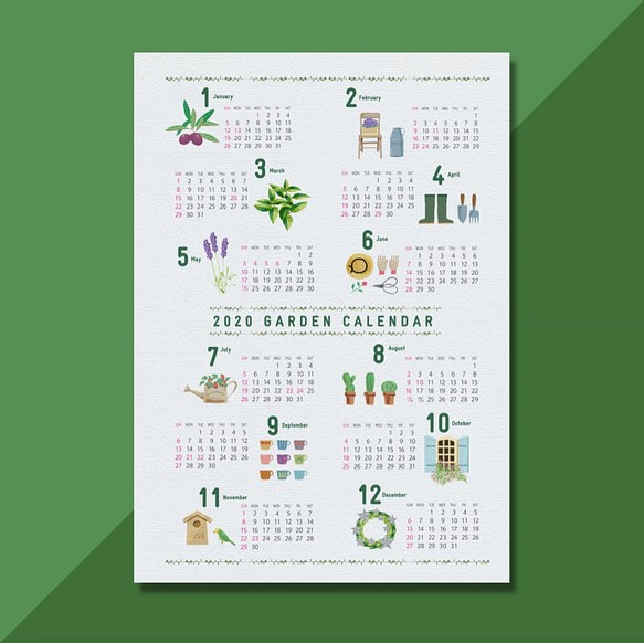ガーデンカレンダー 一枚もの 22年度版 カレンダー めでた屋本舗 通販 Creema クリーマ ハンドメイド 手作り クラフト作品の販売サイト